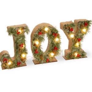Pre-Lit JOY Christmas Decoration 27" LED Light Up 3 Piece Letters Brand New